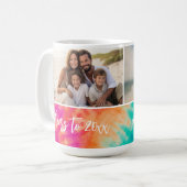 Mug Salutations au Nouvel An Cravate-Dye Photo Turquoi (Devant gauche)