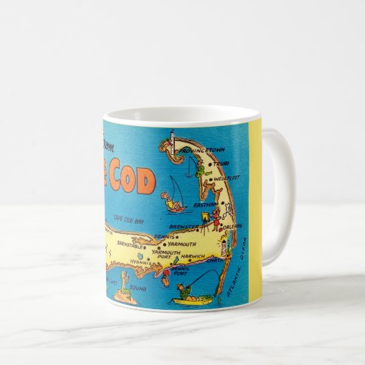 Mug Salutations De Cape Cod Map (Devant droit)