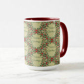 Mug Salutations de la saison décorative baie de houx (Devant droit)