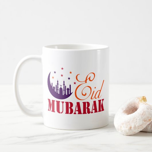 Mug Salutations de l'Aïd islamique - Aïd moderne Mouba (Avec donut)