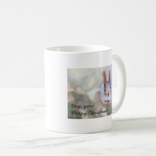 Mug Salutations de Noël de drôles d'écureuil (Devant droit)