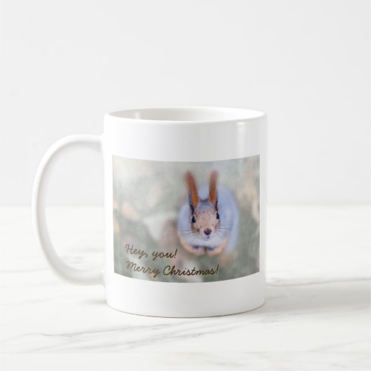 Mug Salutations de Noël de drôles d'écureuil (Gauche)