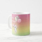 Mug Salutations de Pâques Cute Ballerina Bunny Pastel (Devant gauche)