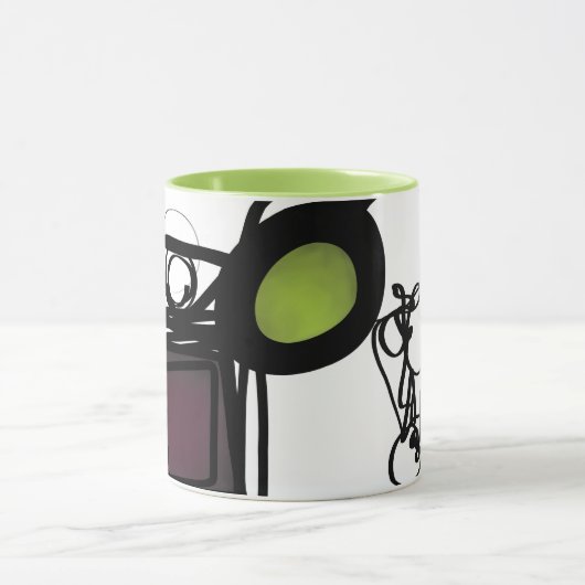 Mug Salutations de Philydion : Abstrait noir & blanc (Centre)