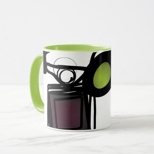 Mug Salutations de Philydion : Abstrait noir & blanc (Devant gauche)