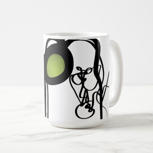 Mug Salutations de Philydion : Abstrait noir & blanc (Devant droit)