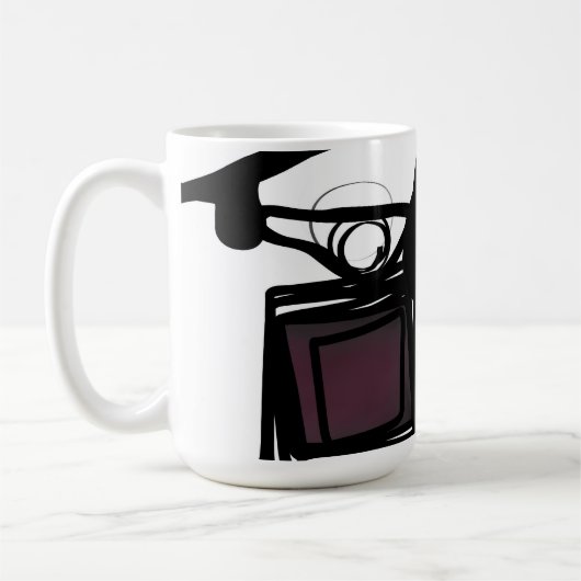 Mug Salutations de Philydion : Abstrait noir & blanc (Gauche)