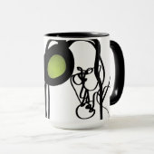 Mug Salutations de Philydion : Abstrait noir & blanc (Devant droit)