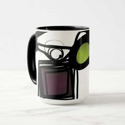 Mug Salutations de Philydion : Abstrait noir & blanc (Devant gauche)