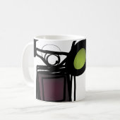 Mug Salutations de Philydion : Abstrait noir et blanc (Devant gauche)