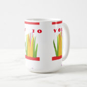 Mug Salutations design avec graphisme d'art moderne (Devant droit)