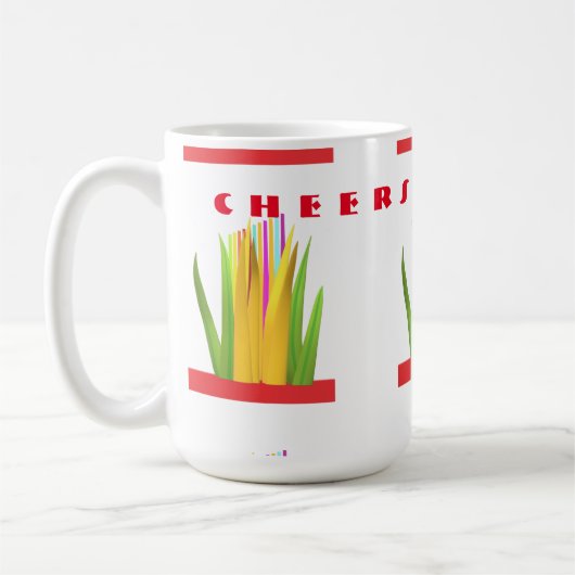 Mug Salutations design avec graphisme d'art moderne (Gauche)
