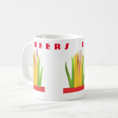 Mug Salutations design avec graphisme d'art moderne (Devant gauche)