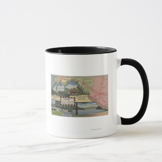 Mug Salutations Du Maryland Occidental (Carte Détaillé (Droite)
