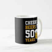 Mug Salutations et bières à 50 ans 50e anniversaire (Devant droit)