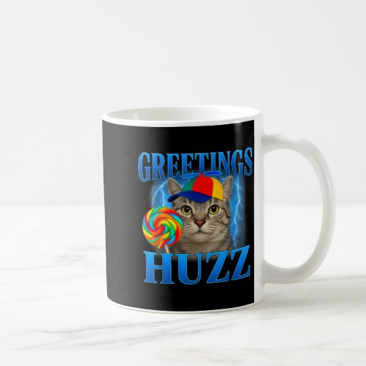 Mug Salutations Huzz Drôle De Chat Mème Conception Pou (Droite)