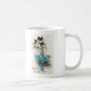 Mug Salutations mignonnes d'anniversaire de chien et
