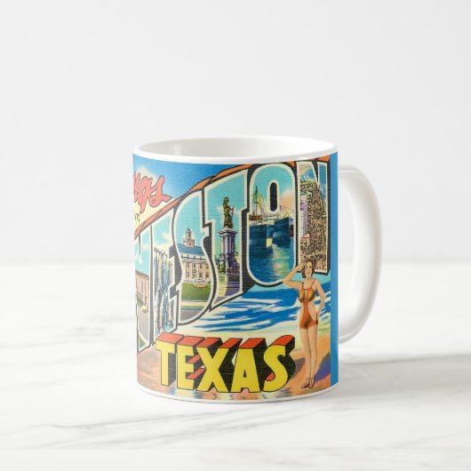 Mug Salutations vintage Galveston (Devant droit)
