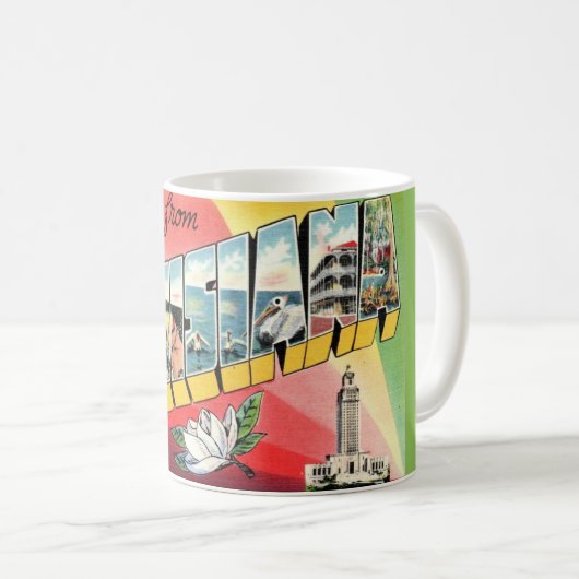 Mug Salutations vintages Louisiane (Devant droit)