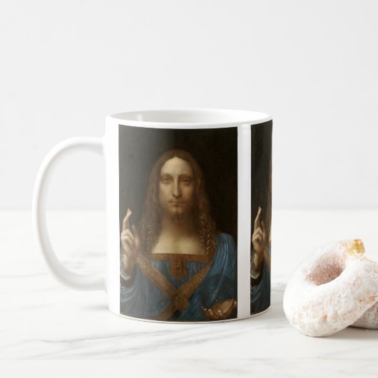 Mug Salvator Mundi de Léonard de Vinci (Jésus-Christ) (Avec donut)