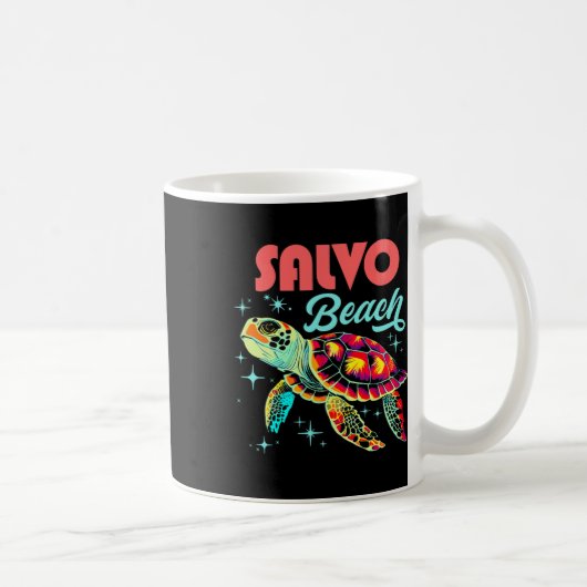 Mug Salvo Beach Nc Artistic Sea Turtle Retro (Droite)