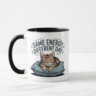 Mug Same Energy Different Day Cat Cute Lazy Cat