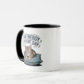 Mug Same Energy Different Day Cat | Cute Lazy Cat (Devant gauche)