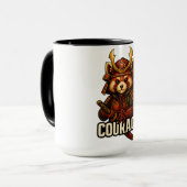 Mug Samouraï Panda roux avec le mot Courage (Devant gauche)