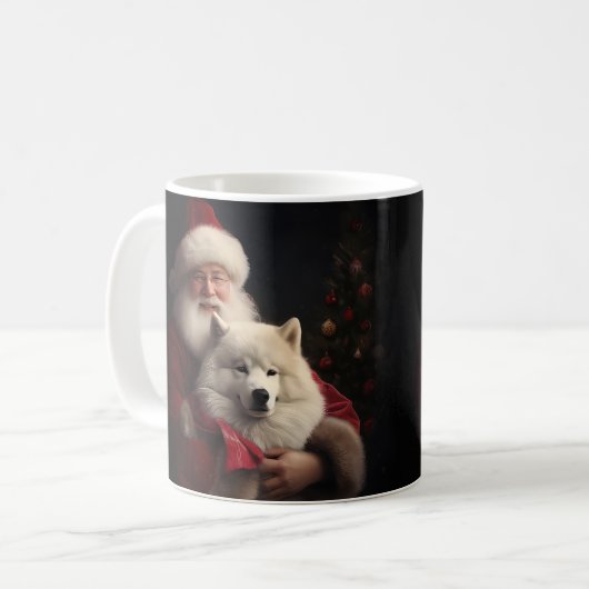 Mug Samoyé Avec Noël Festif Du Père Noël (Devant gauche)