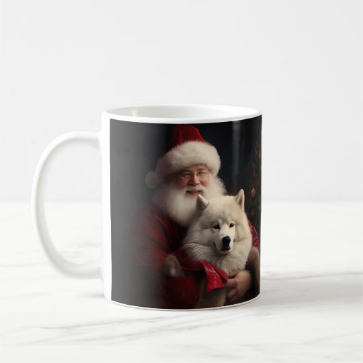 Mug Samoyé Avec Noël Festif Du Père Noël (Gauche)