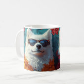 Mug Samoyed avec Roses de coeur Saint Valentin (Devant gauche)