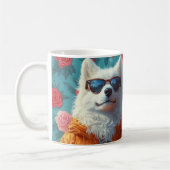 Mug Samoyed avec Roses de coeur Saint Valentin (Gauche)