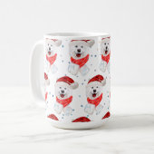 Mug Samoyed Chien race Étoiles de Noël (Devant gauche)