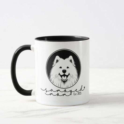 Mug Samoyed Mom Custom Established Pop Art Samoyed (Gauche)