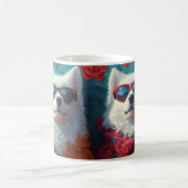 Mug Samoyède avec Roses du cœur pour la Saint-Valentin (Centre)
