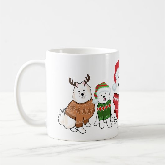 Mug Samoyèdes en pulls de Noël (Gauche)