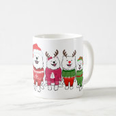 Mug Samoyeds in Christmas Jumpers (Devant droit)