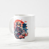 Mug Samurai Chat Graphic Warrier Vintage japonais Anim (Devant gauche)