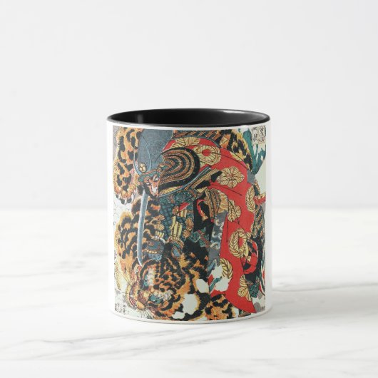 Mug Samurai combat un tigre, Kuniyoshi, Ukiyo-e (Centre)