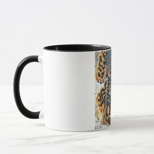 Mug Samurai combat un tigre, Kuniyoshi, Ukiyo-e (Gauche)