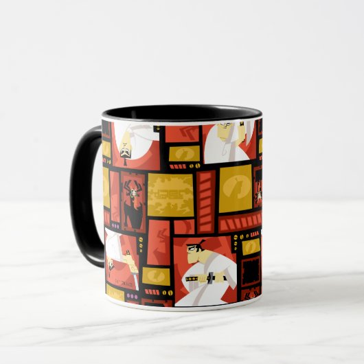 Mug Samurai Jack & Aku Character Art Panel Pattern (Devant gauche)