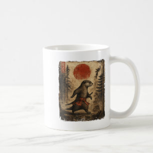Mug Samurai Otter Japonais Vintage Drôle Cadeaux Graph