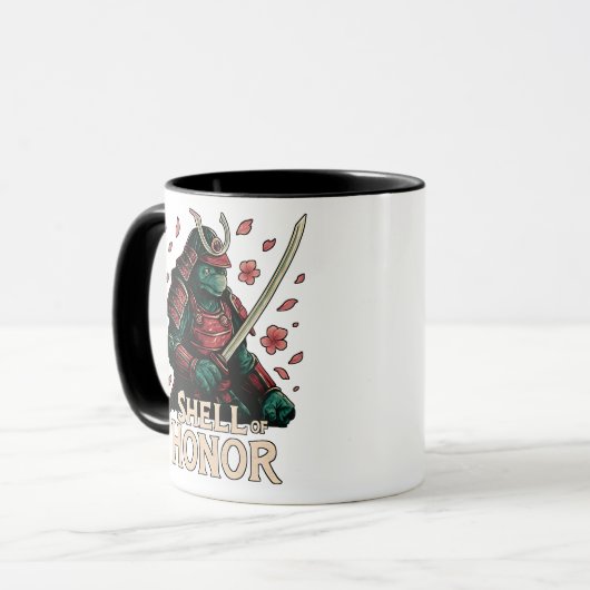 Mug Samurai Turtle Warrior Cherry Blossoms (Devant gauche)