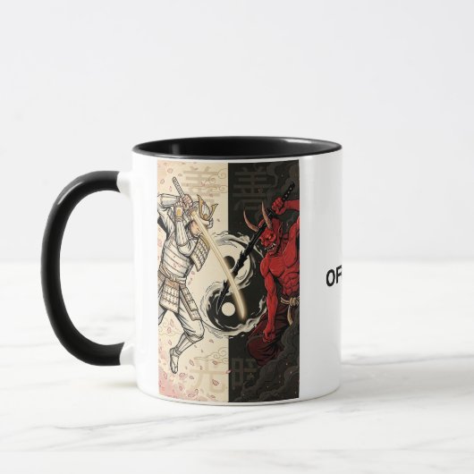 Mug Samurai vs Japanese Oni Demon Dual Yin Yang Graphi (Gauche)