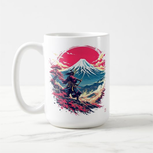 Mug Samurai Warrior at Mount Fuji Japanese Art (Gauche)