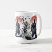 Mug Samurai Warrior with Twin Katanas Sunset Art (Devant droit)