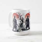 Mug Samurai Warrior with Twin Katanas Sunset Art (Devant gauche)