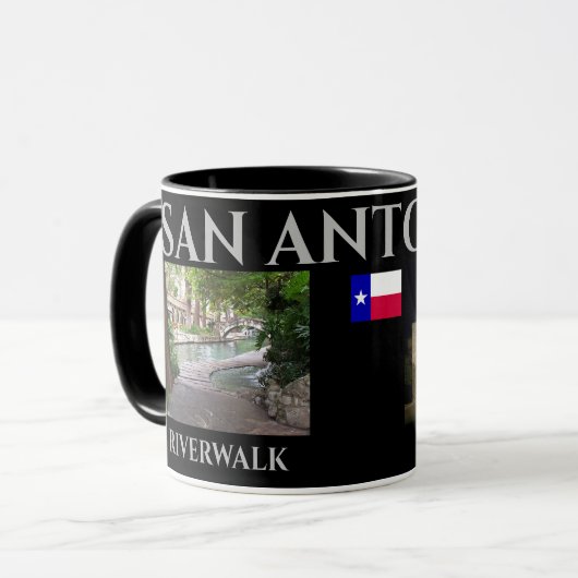 Mug San Antonio Texas Musique panoramique (Devant gauche)
