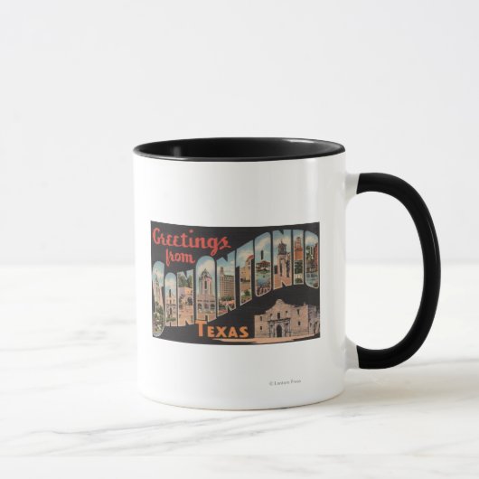 Mug San Antonio, Texas - Scènes de grandes lettres (Droite)