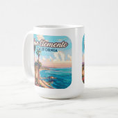 Mug San Clemente California Beach Orange County Retro (Devant gauche)